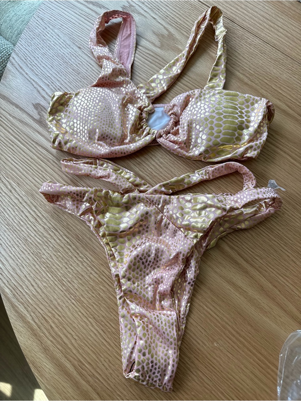 Metallic Pink & Gold Bikini Set - Women’s Two-Piece Swimwear